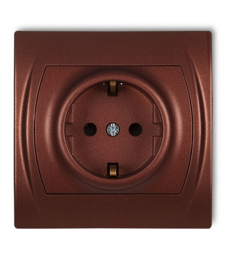 LOGO Gniazdo pojedyncze z uziemieniem SCHUKO 2P+Z (przesłony torów prądowych) Karlik 9LGP-1sp