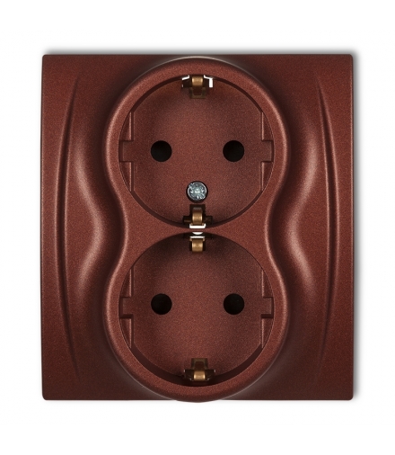 LOGO Gniazdo podwójne z uziemieniem SCHUKO 2x(2P+Z) (przesłony torów prądowych) Karlik 9LGP-2sp