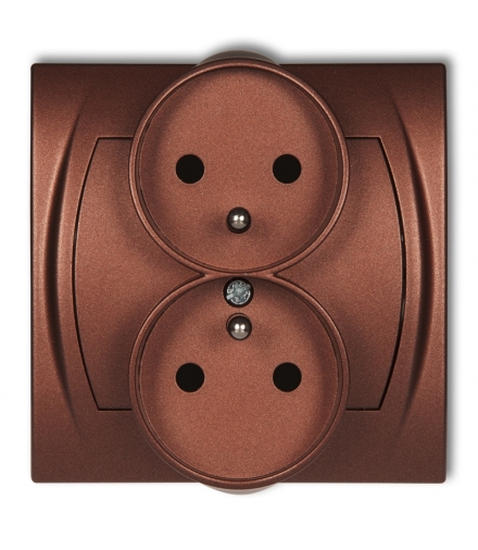 LOGO Gniazdo podwójne do ramki poziomej z uziemieniem 2x(2P+Z) (przesłony torów prądowych) Karlik 9LGPR-2zp