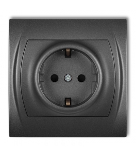 LOGO Gniazdo pojedyncze z uziemieniem SCHUKO 2P+Z (przesłony torów prądowych) Karlik 11LGP-1sp