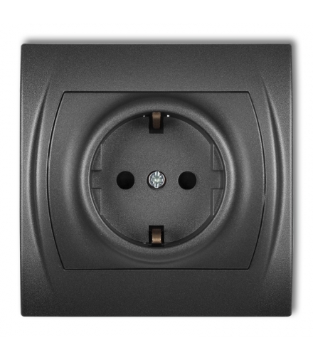 LOGO Gniazdo pojedyncze z uziemieniem SCHUKO 2P+Z (przesłony torów prądowych) Karlik 11LGP-1sp