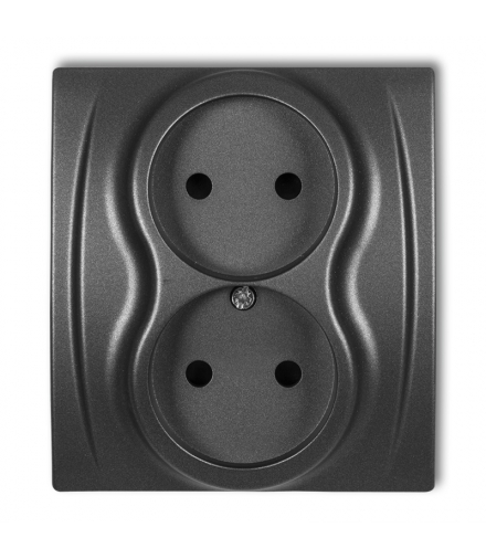 LOGO Gniazdo podwójne bez uziemienia 2x2P (przesłony torów prądowych) Karlik 11LGP-2p