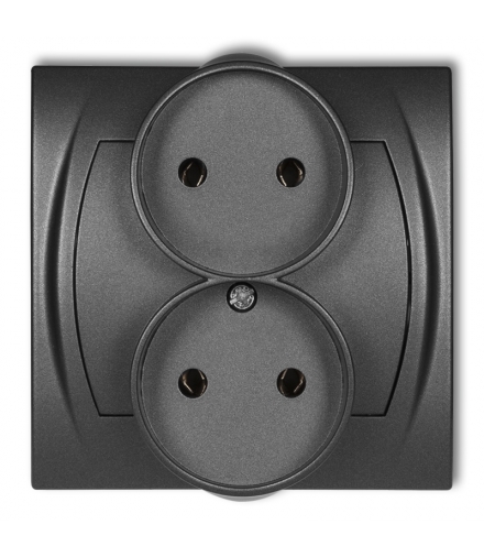 LOGO Gniazdo podwójne do ramki poziomej bez uziemienia 2x2P (bez przesłon torów prądowych) Karlik 11LGPR-2