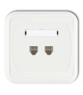 LIZA Gniazdo telefoniczne podwójne 2xRJ11, 4-stykowe Karlik GLT-2