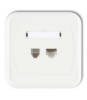 LIZA Gniazdo telefoniczne pojedyncze 1xRJ11, 4-stykowe + gniazdo komputerowe pojedyncze 1xRJ45, kat. 5e, 8-stykowe Karlik GLTK