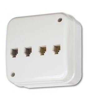 LIZA Gniazdo natynkowe telefoniczne poczwórne 4xRJ11 Karlik GNT-4