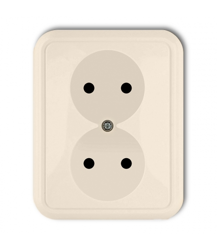 LIZA Gniazdo podwójne bez uziemienia 2x2P Karlik 1GPT-2