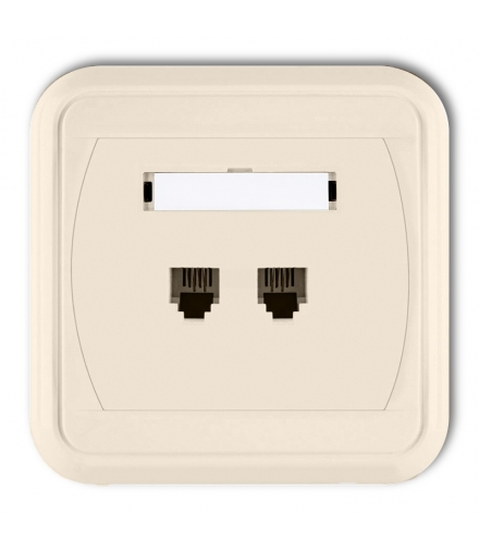 LIZA Gniazdo telefoniczne podwójne 2xRJ11, 4-stykowe Karlik 1GLT-2