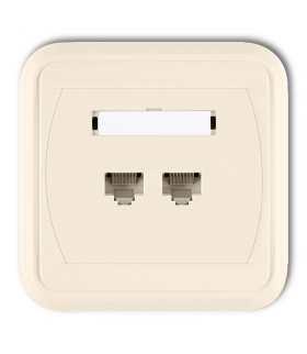 LIZA Gniazdo komputerowe podwójne 2xRJ45, kat. 5e, 8-stykowe Karlik 1GLK-2