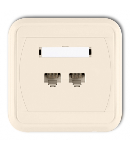 LIZA Gniazdo komputerowe podwójne 2xRJ45, kat. 5e, 8-stykowe Karlik 1GLK-2