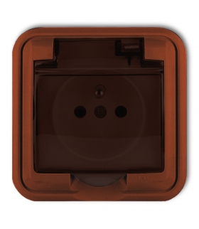 LIZA Gniazdo bryzgoszczelne z uziemieniem 2P+Z (klapka dymna) Karlik 4GPH-1zd