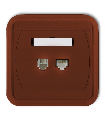 LIZA Gniazdo telefoniczne pojedyncze 1xRJ11, 4-stykowe + gniazdo komputerowe pojedyncze 1xRJ45, kat. 5e, 8-stykowe Karlik 4GLTK