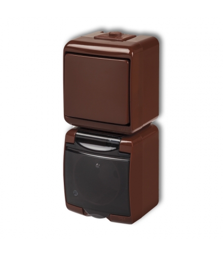 JUNIOR Łącznik jednobiegunowy z gniazdem pojedynczym z uziemieniem 2P+Z (klapka dymna, przesłony prądowe) Karlik 4WGHP-1dp