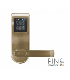 SZYLD Z KONTROLĄ DOSTĘPU EURA ELH-92B9 BRASS PINMASTER z funkcją otwierania kodem PIN wysyłanym przez SMS