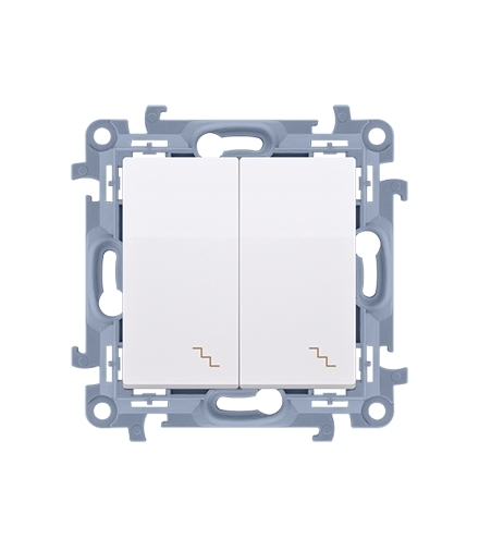 Łącznik schodowy podwójny z podświetleniem LED biały 10AX CW6/2L.01/11