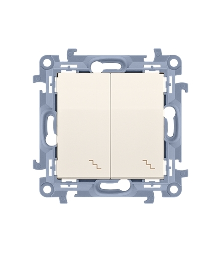 Łącznik schodowy podwójny z podświetleniem LED kremowy 10AX CW6/2L.01/41