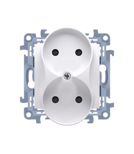 Gniazdo wtyczkowe podwójne bez uziemienia biały 16A CG2M.01/11