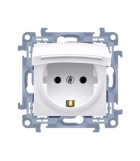 Gniazdo wtyczkowe pojedyncze do wersji IP44 - z uszczelką - klapka w kolorze pokrywy biały 16A CGSZ1BZ.01/11