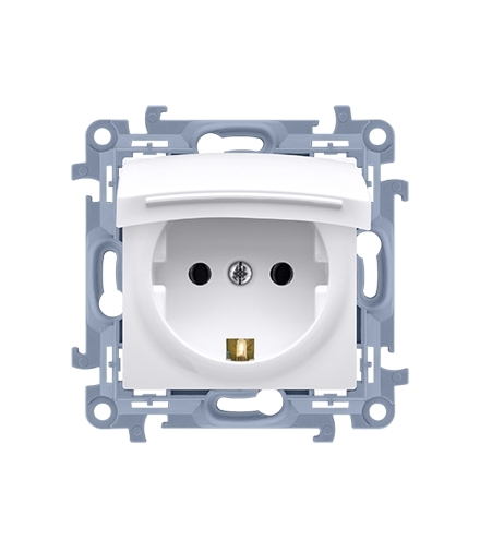 Gniazdo wtyczkowe pojedyncze do wersji IP44 - z uszczelką - klapka w kolorze pokrywy biały 16A CGSZ1BZ.01/11