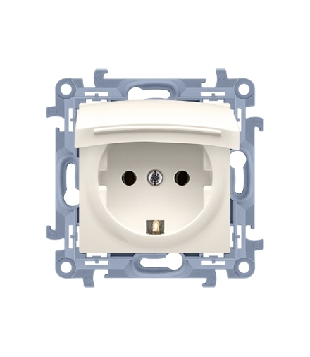 Gniazdo wtyczkowe pojedyncze do wersji IP44 - z uszczelką - klapka w kolorze pokrywy kremowy 16A CGSZ1BZ.01/41