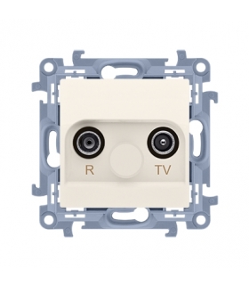 Gniazdo antenowe R-TV końcowe separowane tłum.:1dB kremowy CAK.01/41