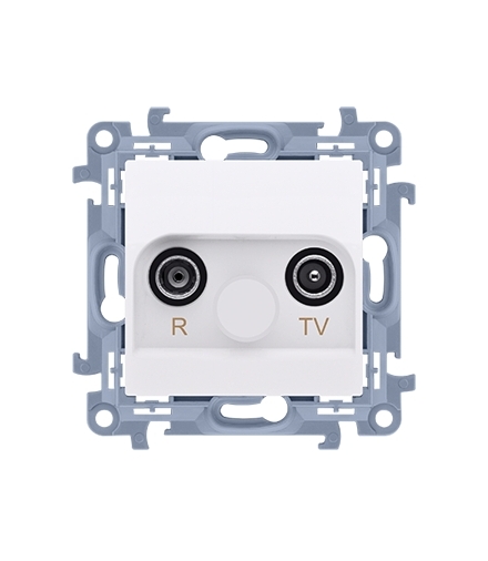 Gniazdo antenowe R-TV przelotowe tłum.:10dB biały CAP10.01/11