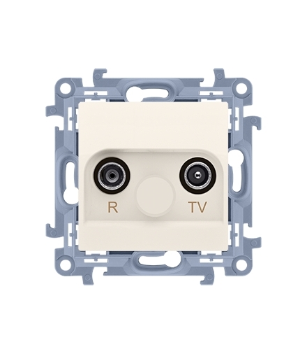 Gniazdo antenowe R-TV zakończeniowe do gniazd przelotowych (moduł) tłum. TV-10 dB, R-11 dB, krem