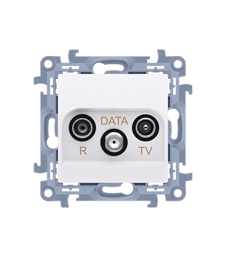 Gniazdo antenowe R-TV-DATA tłum.:10dB biały CAD.01/11