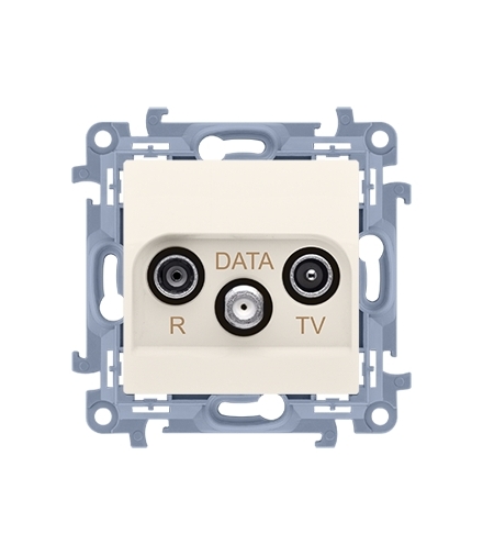 Gniazdo antenowe R-TV-DATA tłum.:10dB kremowy CAD.01/41