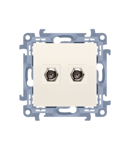 Gniazdo antenowe SAT podwójne końcowe kremowy CASF2.01/41