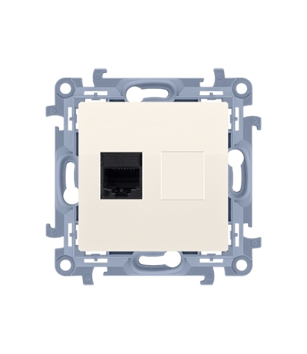 Gniazdo komputerowe pojedyncze ekranowane RJ45 kategoria 6 kremowy C61E.01/41