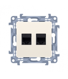 Gniazdo komputerowe podwójne RJ45 kategoria 6 kremowy C62.01/41