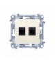 Gniazdo komputerowe RJ45 kategoria 5e + telefoniczne RJ11 kremowy C5T.01/41