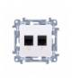 Gniazdo komputerowe RJ45 kategoria 6 + telefoniczne RJ11 biały C6T.01/11
