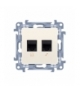 Gniazdo komputerowe RJ45 kategoria 6 + telefoniczne RJ11 kremowy C6T.01/41