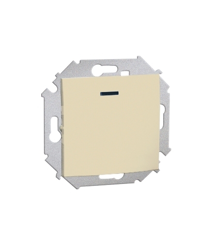 Łącznik jednobiegunowy z podświetleniem LED nie wymienialny kolor: czerwony (moduł) 16AX 250V, zaciski śrubowe, beżowy 1591104-0