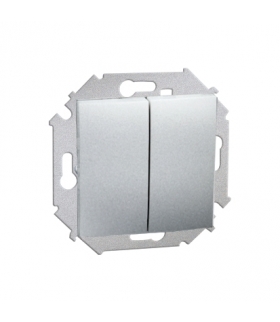 Przycisk podwójny zwierny. Dwuobwodowy: 2 wejścia, 2 wyjścia. (moduł) 16AX 250V, zaciski śrubowe, aluminiowy, metalizowany 15913