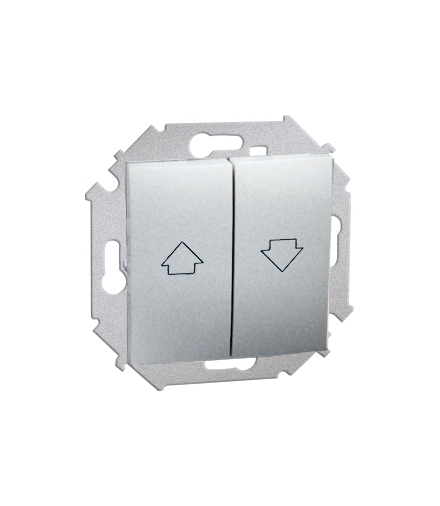 Przycisk żaluzjowy pojedynczy (moduł) 10A 250V, zaciski śrubowe, aluminiowy, metalizowany 1591335-026