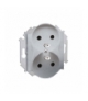 Gniazdo wtyczkowe podwójne z uziemieniem aluminiowy, metalizowany 16A 1591462-026