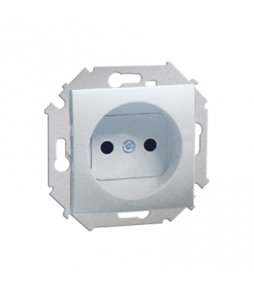 Gniazdo wtyczkowe pojedyncze bez uziemienia aluminiowy, metalizowany 16A 1591401-026