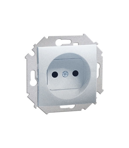 Gniazdo wtyczkowe pojedyncze bez uziemienia aluminiowy, metalizowany 16A 1591401-026