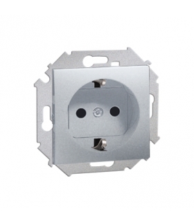 Gniazdo wtyczkowe pojedyncze z uziemieniem typu Schuko aluminiowy, metalizowany 16A 1591432-026