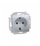Gniazdo wtyczkowe pojedyncze z uziemieniem typu Schuko aluminiowy, metalizowany 16A 1591432-026