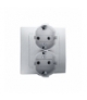 Gniazdo wtyczkowe podwójne z uziemieniem typu Schuko aluminiowy, metalizowany 16A 1591459-026