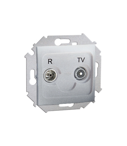 Gniazdo antenowe R-TV końcowe separowane tłum.:1dB aluminiowy, metalizowany 1591486-026