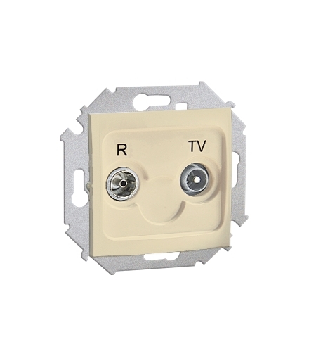 Gniazdo antenowe R-TV przelotowe tłum.:10dB beżowy 1591487-031