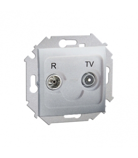 Gniazdo antenowe R-TV przelotowe tłum.:10dB aluminiowy, metalizowany 1591487-026