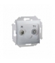 Gniazdo antenowe R-TV przelotowe tłum.:10dB aluminiowy, metalizowany 1591487-026