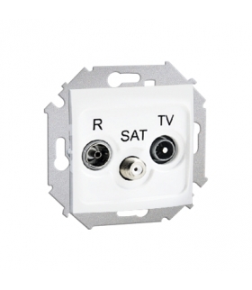 Gniazdo antenowe R-TV-SAT końcowe/zakończeniowe tłum.:1dB biały 1591466-030