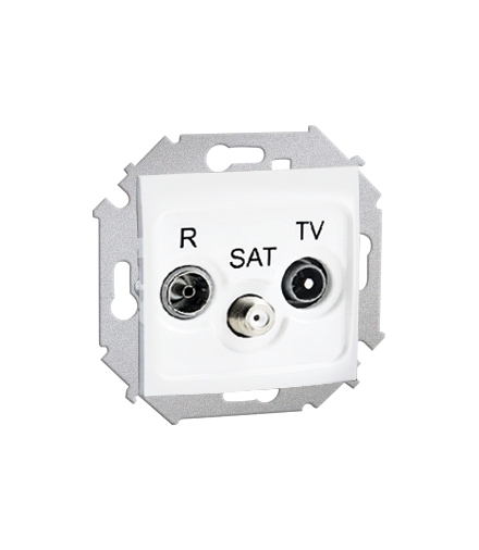 Gniazdo antenowe R-TV-SAT końcowe/zakończeniowe tłum.:1dB biały 1591466-030